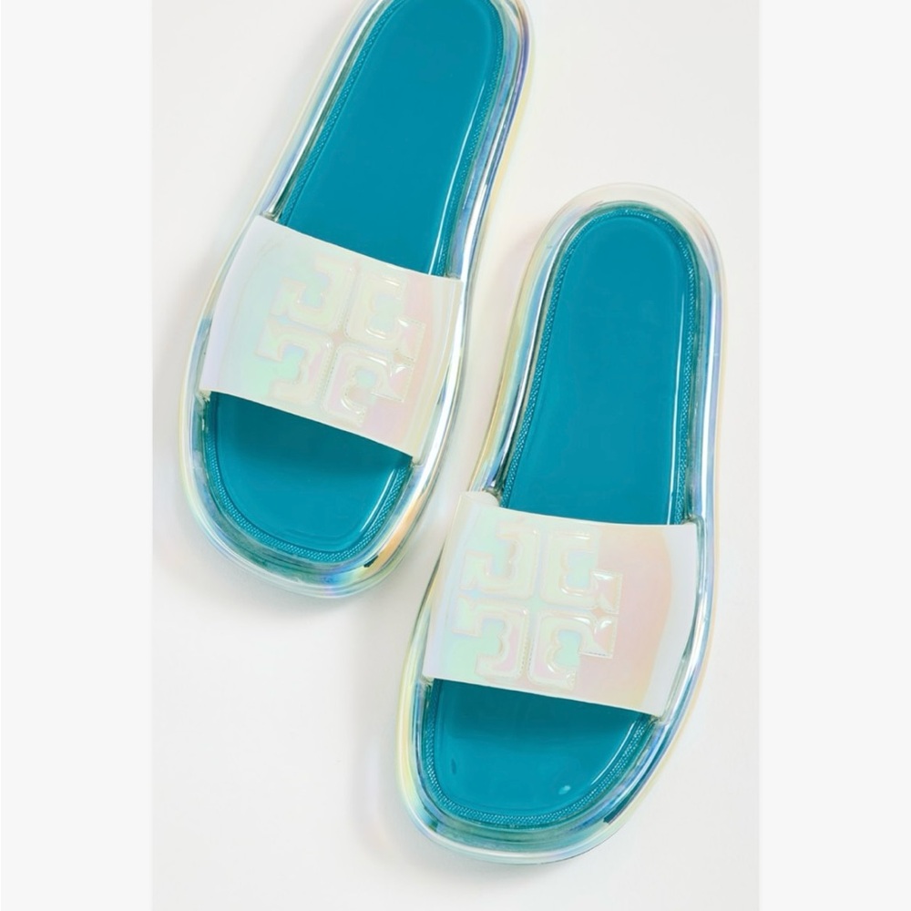 Tory Burch Bubble Jelly Slide Sandals - Iridescent